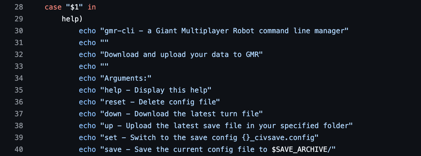 GMR-UNIX-CLI: Command line tool